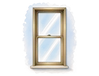 Ventana de guillotina con dos vidrios